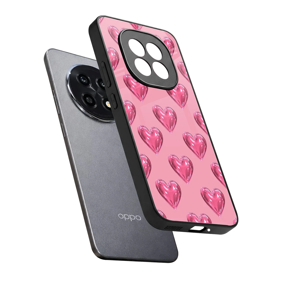 Chrome Blush sleek oppo f29 pro 5g cover with tempered glass back and TPU edges
