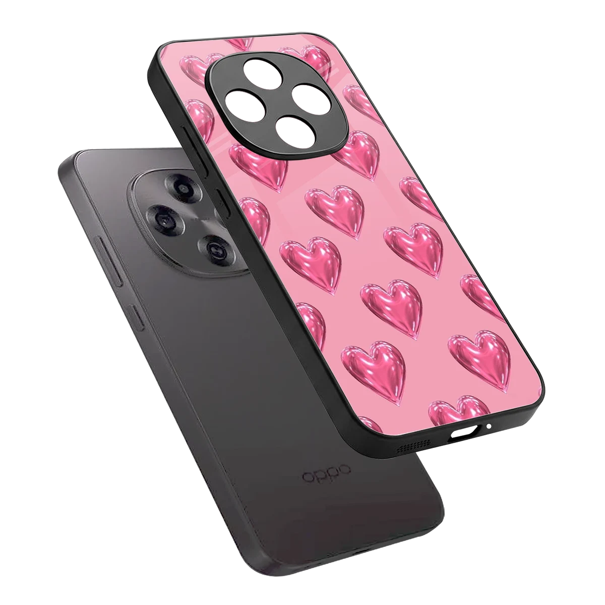 Chrome Blush sleek oppo f31 pro 5g cover with tempered glass back and TPU edges