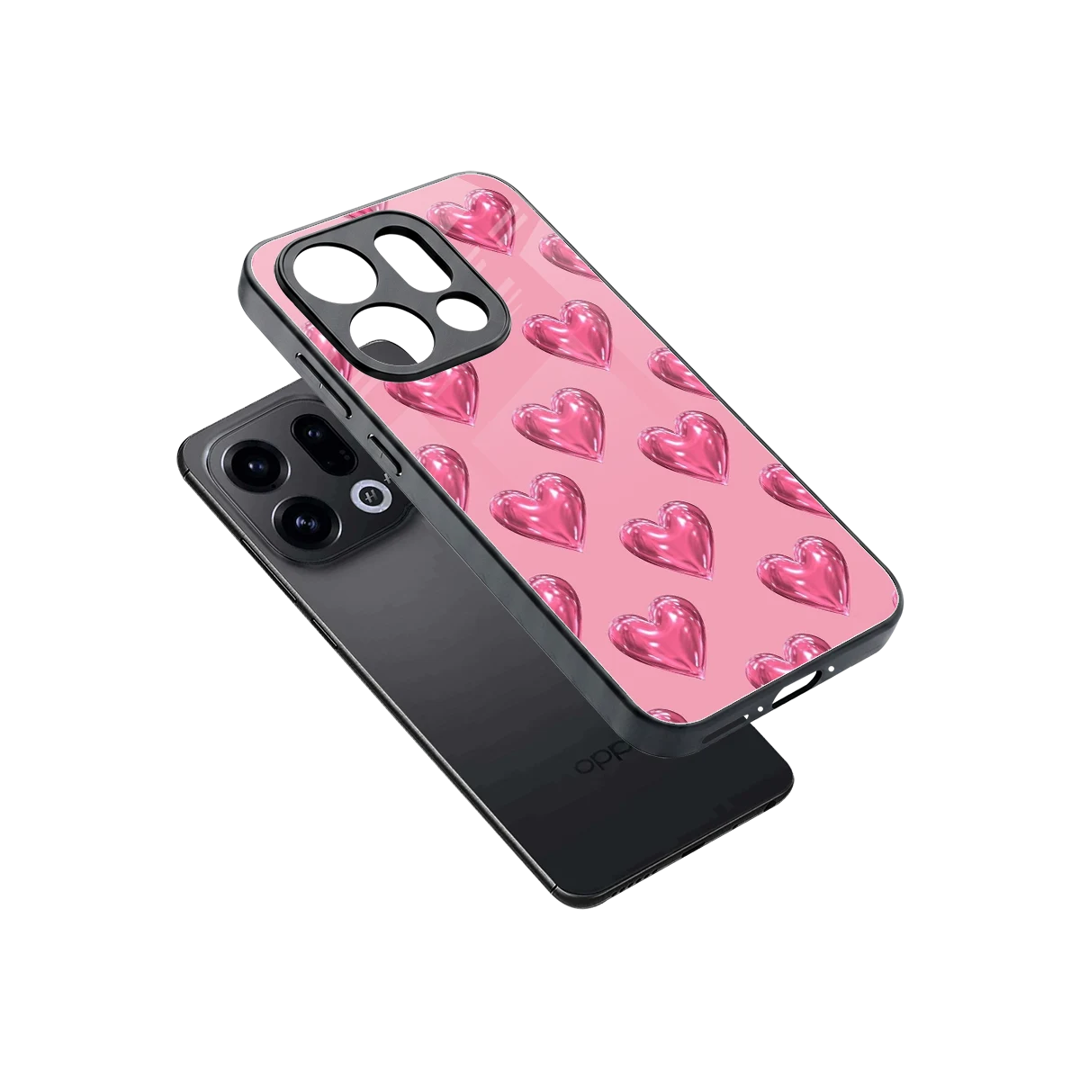 Chrome Blush sleek oppo find x9 cover with tempered glass back and TPU edges