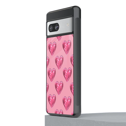 Chrome Blush stylish phone case for google pixel 7a | glossy glass and slim fit