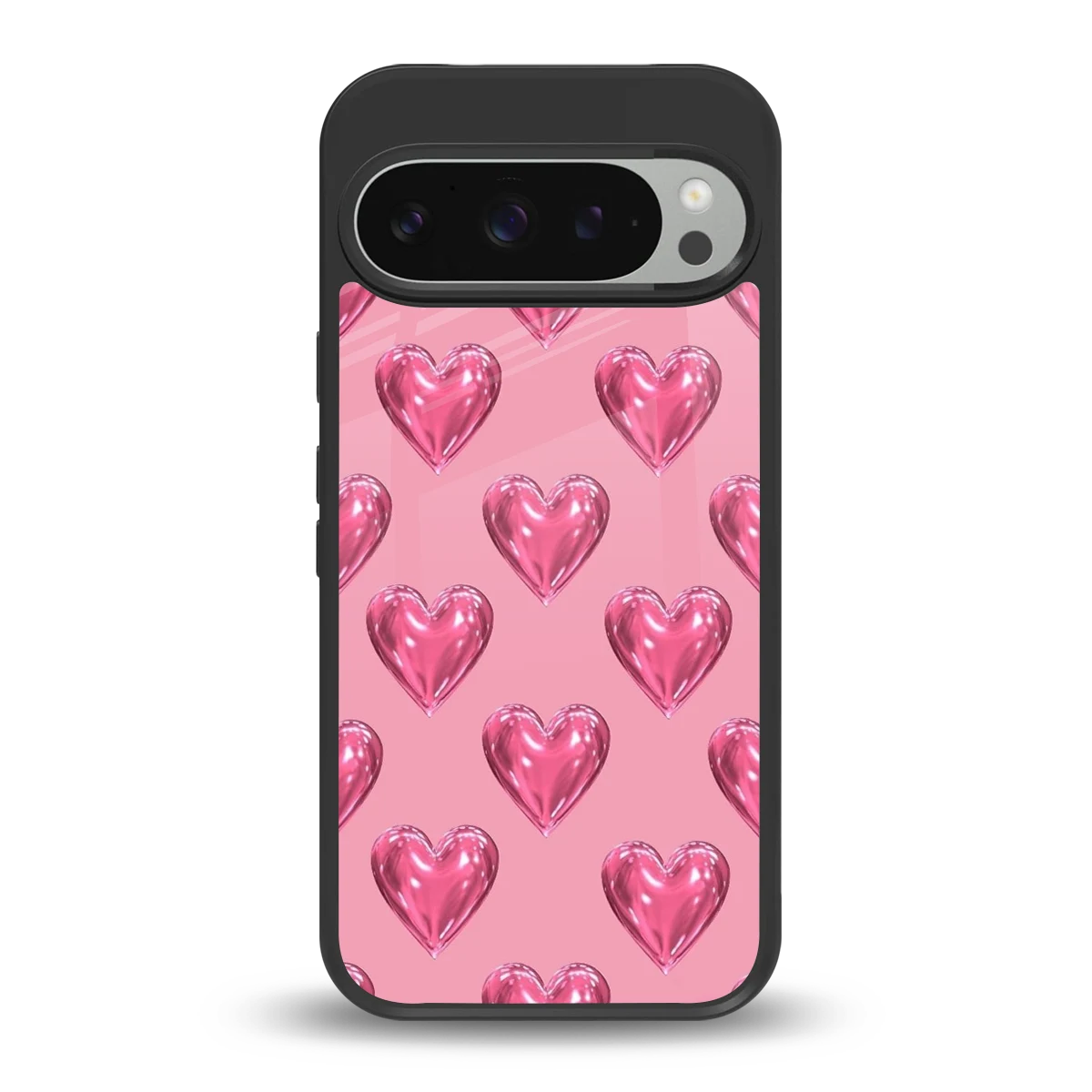 Chrome Blush back phone cover | glass case for google pixel 9 pro xl