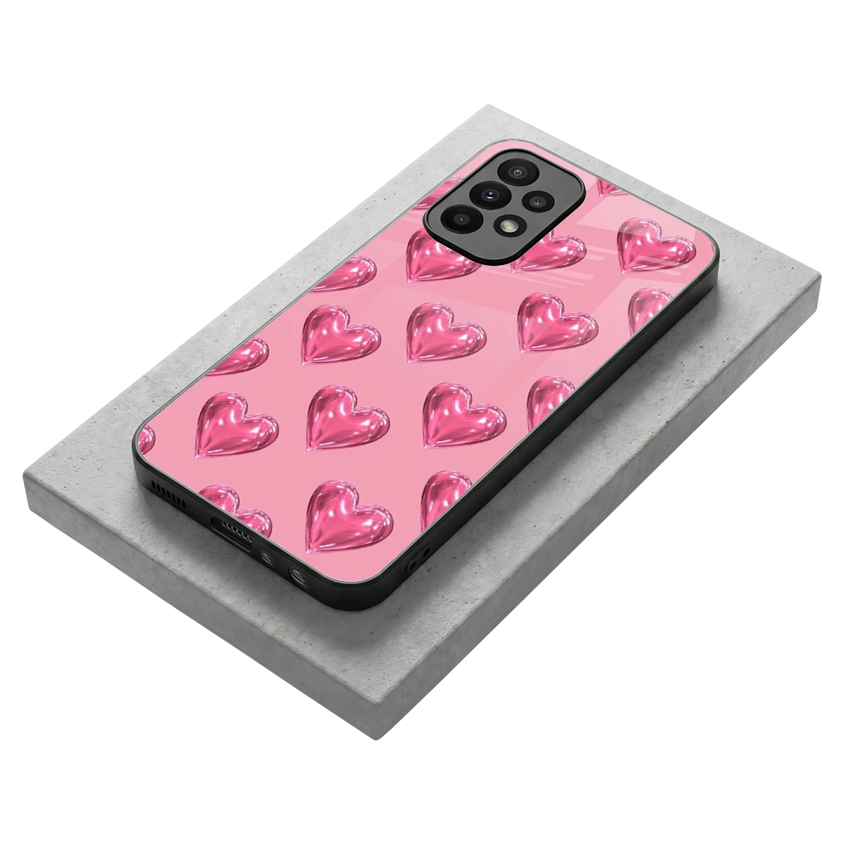 Chrome Blush stylish phone case for samsung galaxy a23 | glossy glass and slim fit