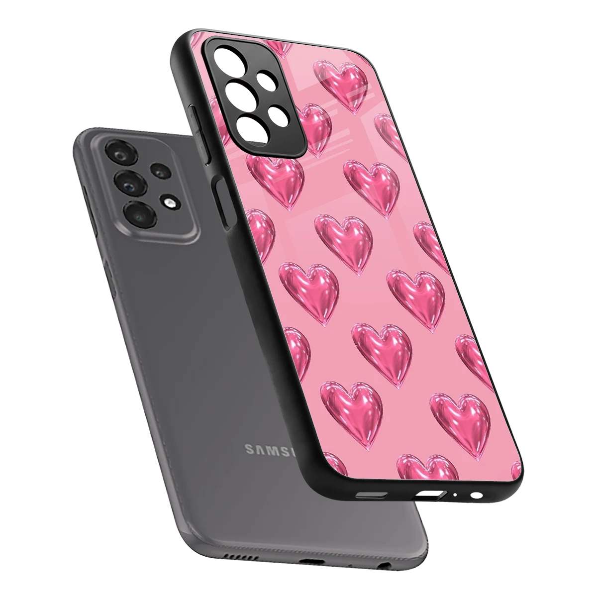 Chrome Blush sleek samsung galaxy a23 cover with tempered glass back and TPU edges