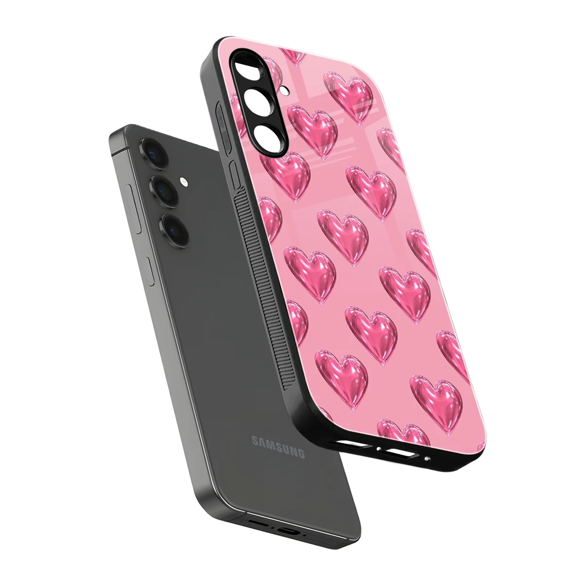 Chrome Blush sleek samsung galaxy a55 5g cover with tempered glass back and TPU edges