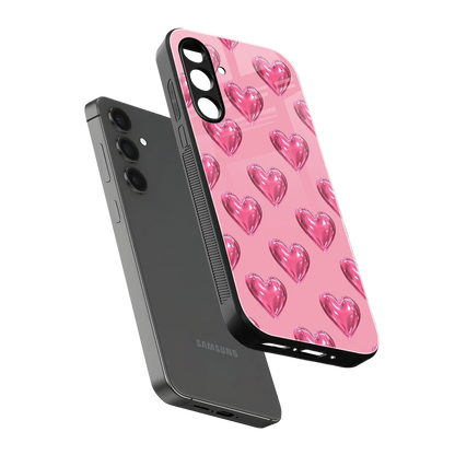 Chrome Blush sleek samsung galaxy a55 5g cover with tempered glass back and TPU edges
