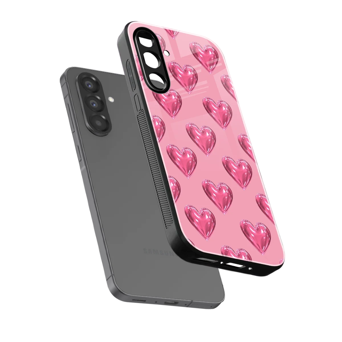 Chrome Blush sleek samsung galaxy a17 5g cover with tempered glass back and TPU edges