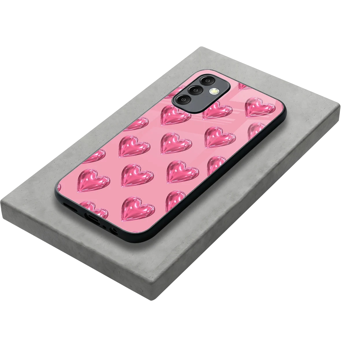 Chrome Blush stylish phone case for samsung galaxy m14 5g | glossy glass and slim fit
