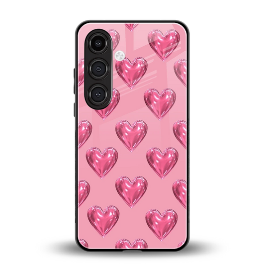 Chrome Blush back phone cover | glass case for samsung galaxy s25 plus