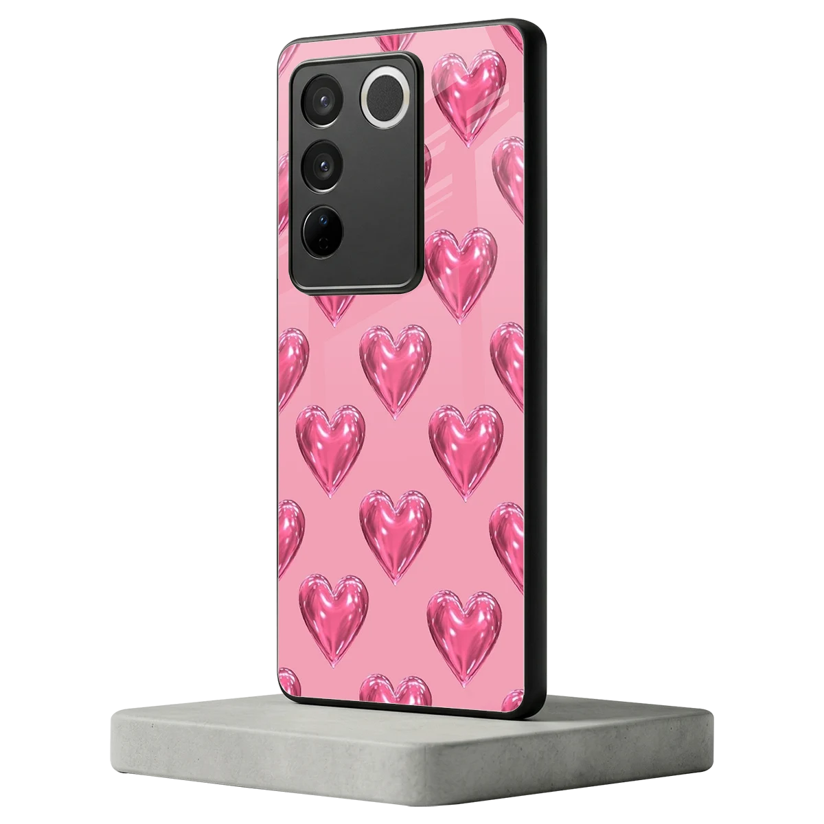 Chrome Blush vivo v27 5g mobile cover | shockproof glass phone case