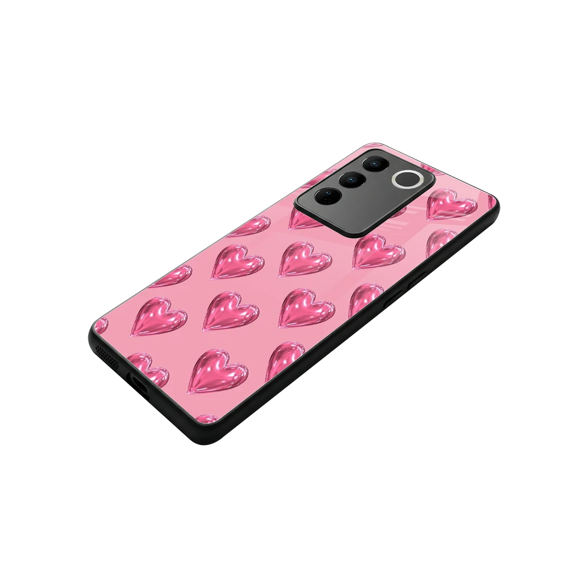 Chrome Blush stylish phone case for vivo v27 5g | glossy glass and slim fit