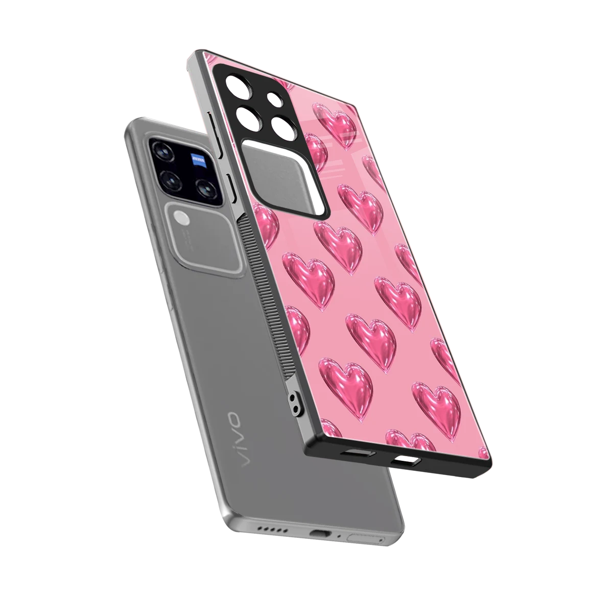 Chrome Blush sleekvivo v30 pro cover with tempered glass back and TPU edges