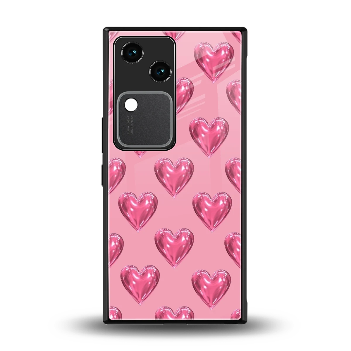 Chrome Blush back phone cover | glass case for vivo v30