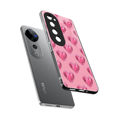 Chrome Blush sleek vivo v40 pro cover with tempered glass back and TPU edges