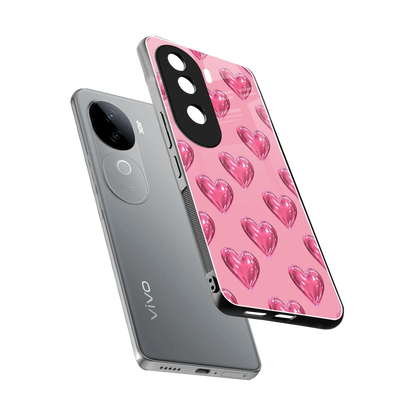 Chrome Blush sleek vivo v40e cover with tempered glass back and TPU edges