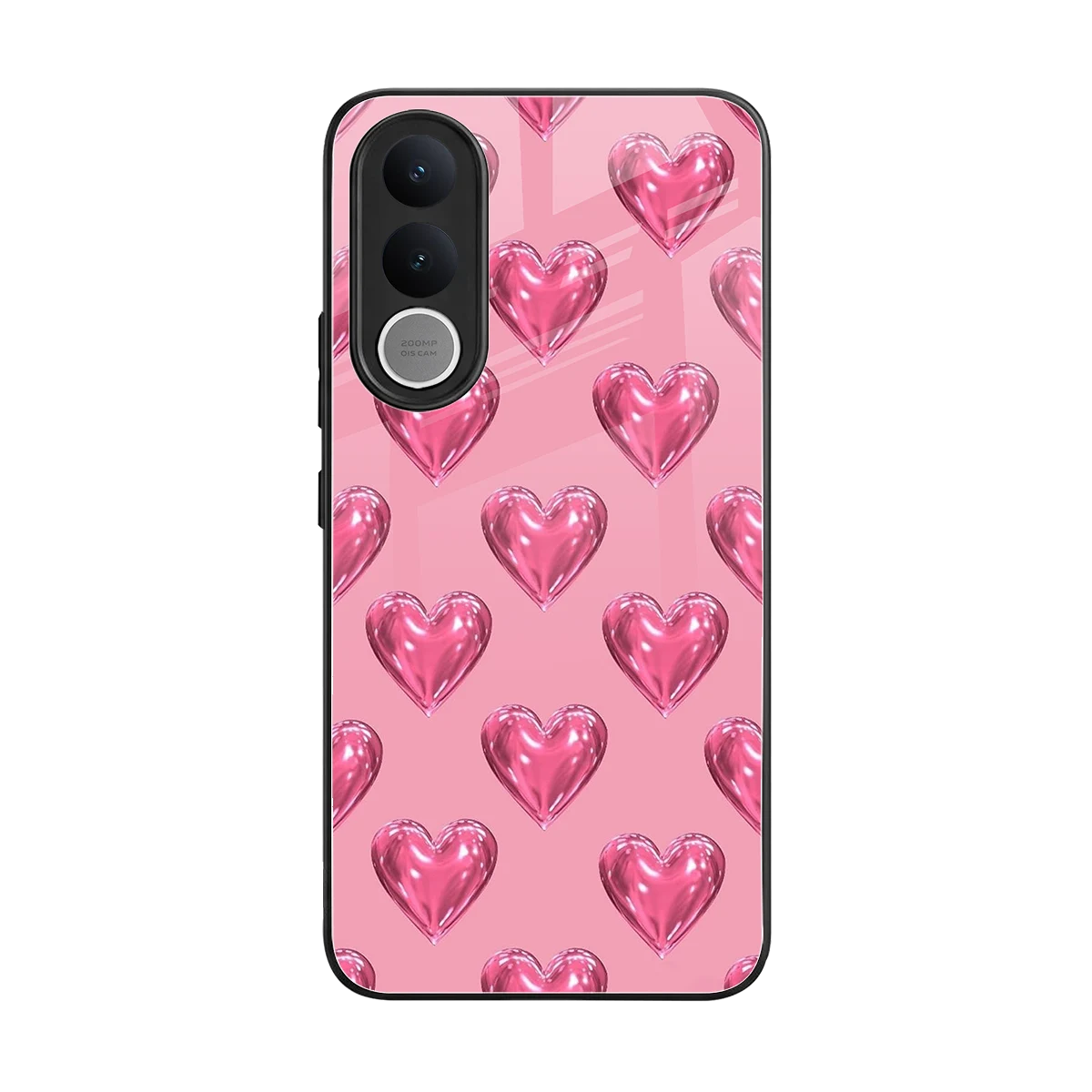Chrome Blush back phone cover | glass case for vivo v70 fe