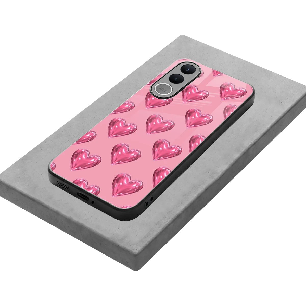 Chrome Blush stylish phone case for vivo v70 fe | glossy glass and slim fit