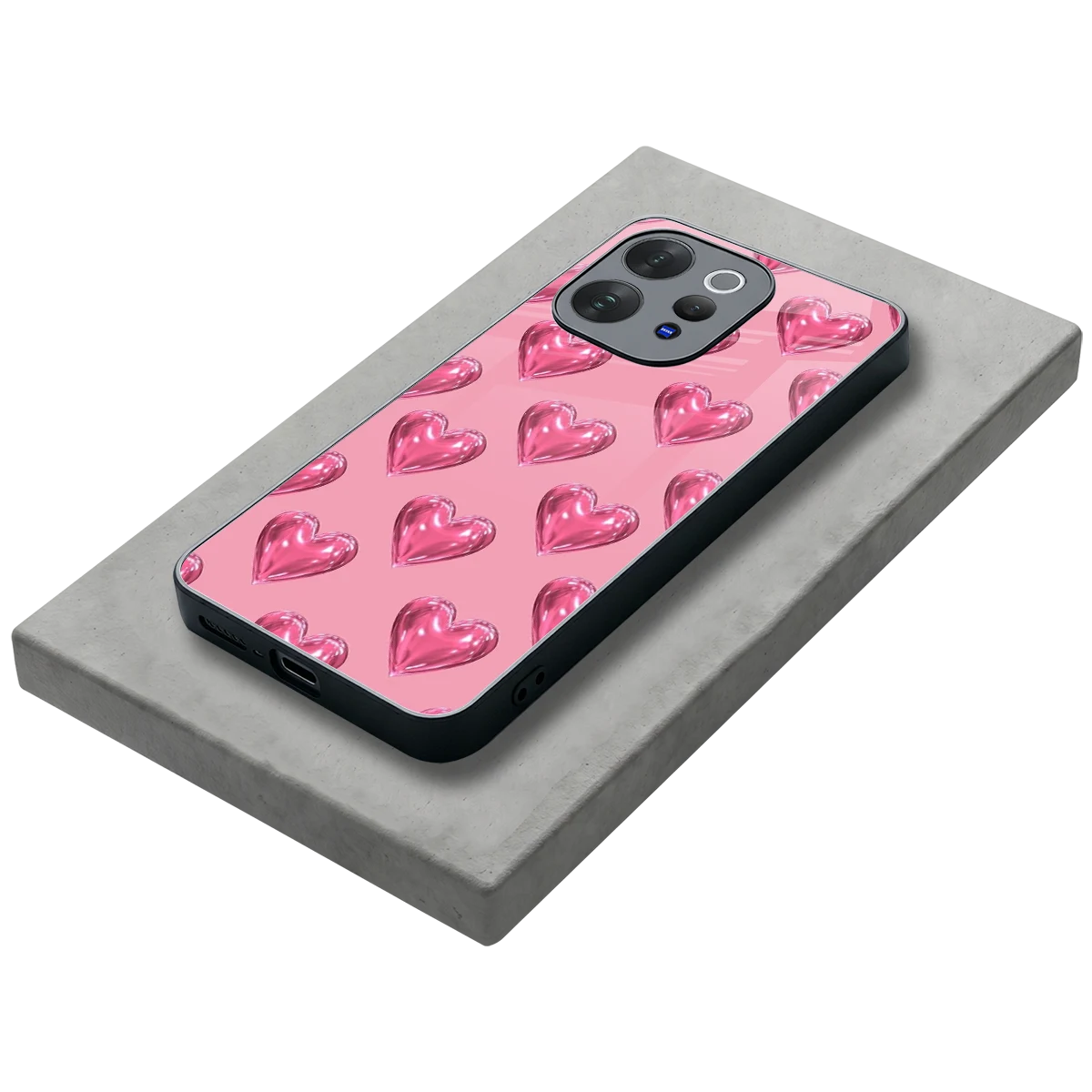 Chrome Blush stylish phone case for vivo v70 | glossy glass and slim fit