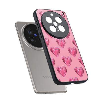 Chrome Blush sleek vivo x200 pro cover with tempered glass back and TPU edges