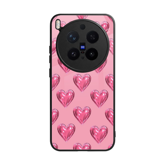 Chrome Blush back phone cover | glass case for vivo x300 pro