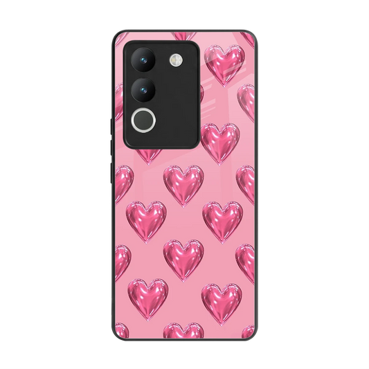 Chrome Blush back phone cover | glass case for vivo y200 5g