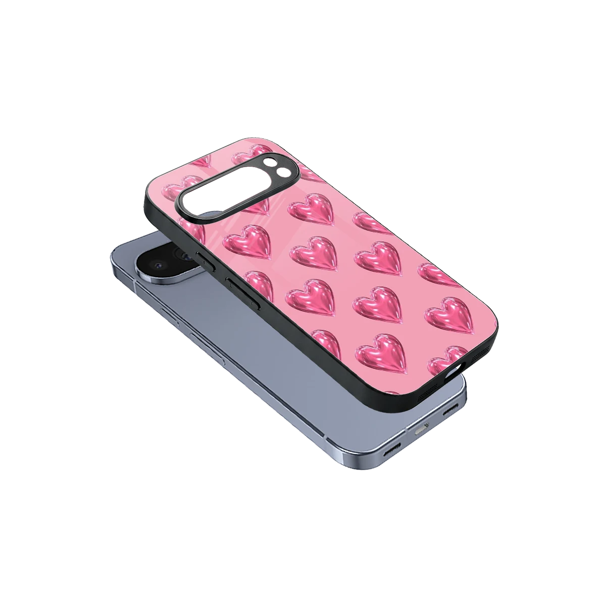 Chrome Blush sleek google pixel 10 pro cover with tempered glass back and TPU edges