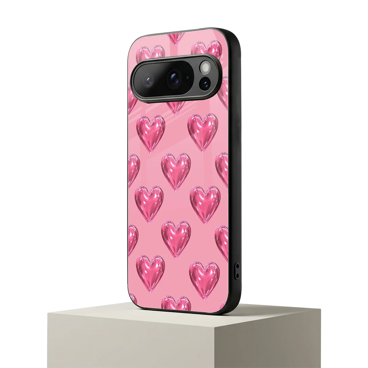 Chrome Blush google pixel 10 pro mobile cover | shockproof glass phone case