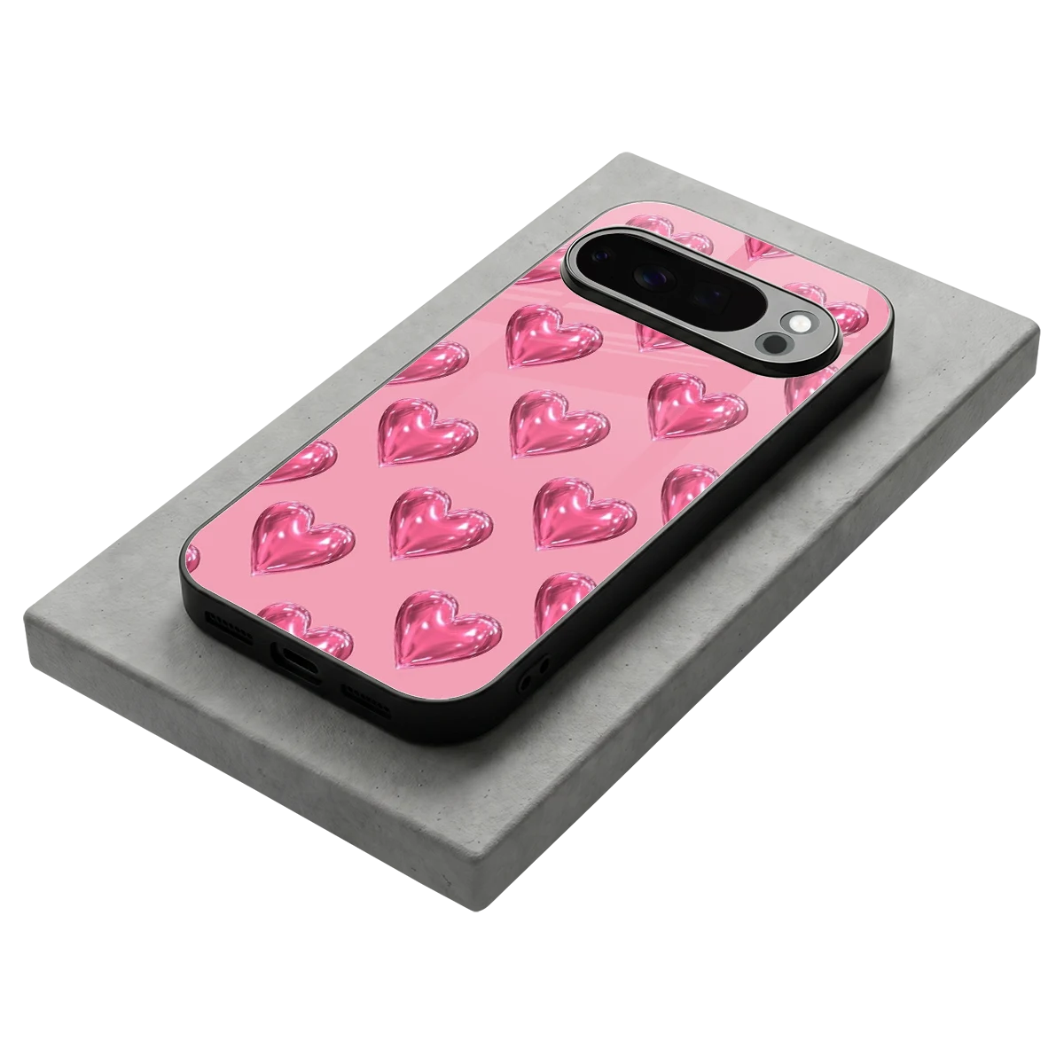 Chrome Blush stylish phone case for google pixel 10 pro | glossy glass and slim fit