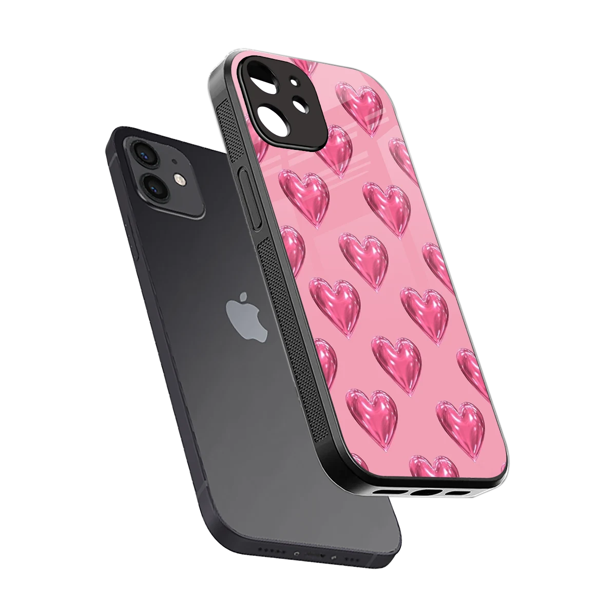 Chrome Blush sleek iphone 11 cover with tempered glass back and TPU edges