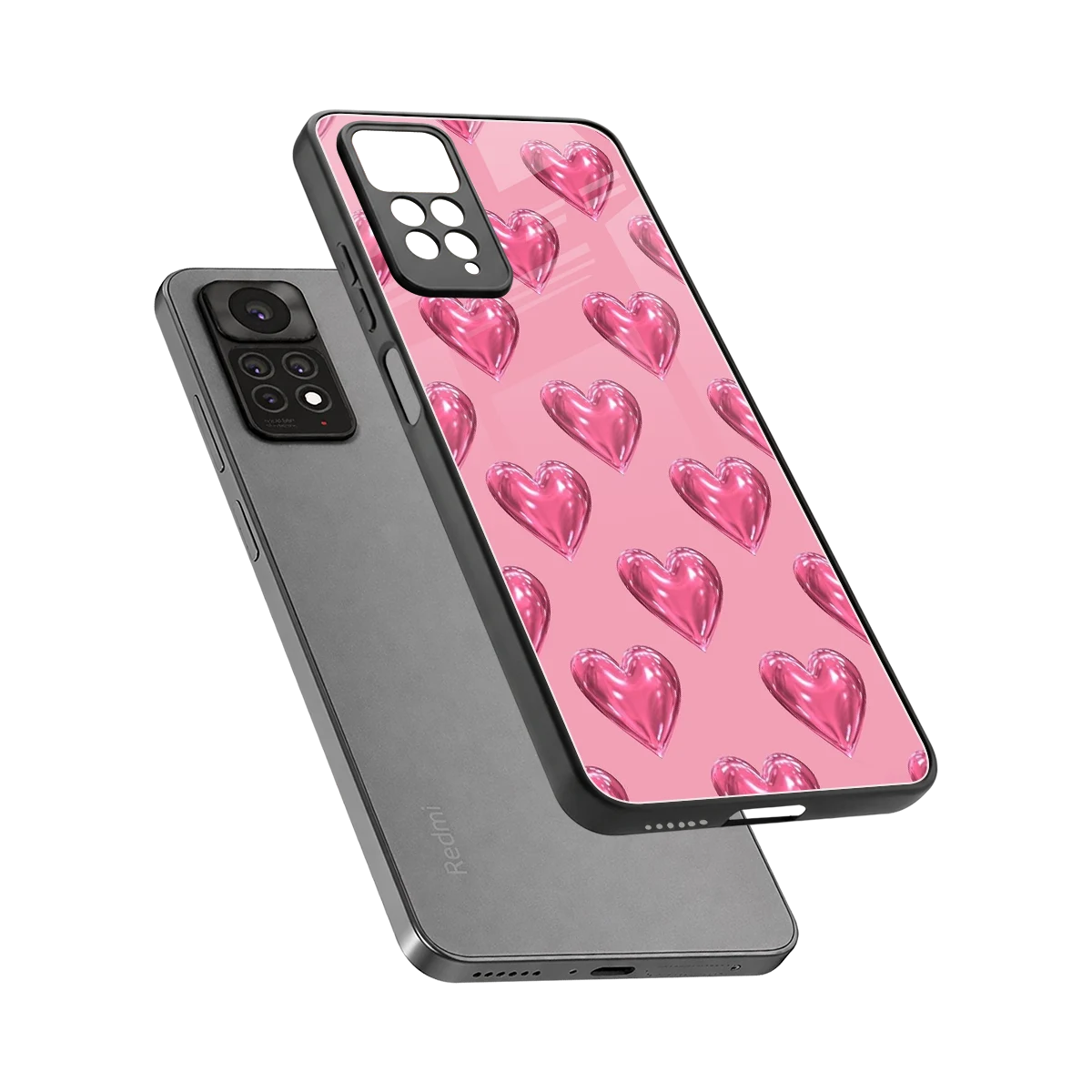 Chrome Blush sleek redmi note 11 pro cover with tempered glass back and TPU edges