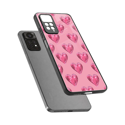 Chrome Blush sleek redmi note 11 pro cover with tempered glass back and TPU edges