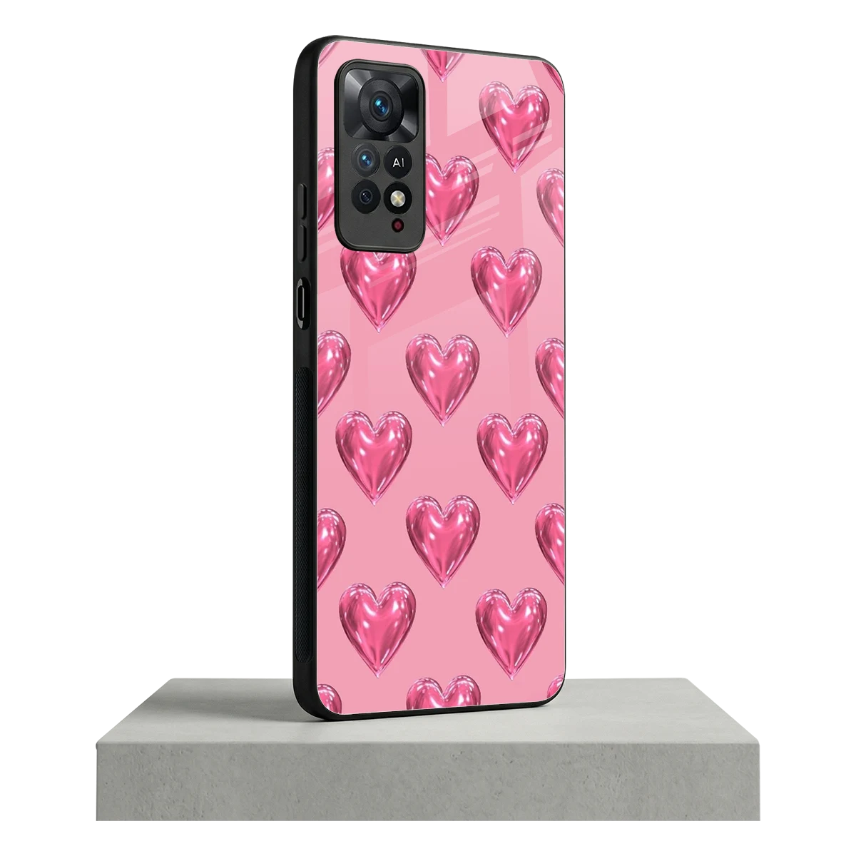 Chrome Blush redmi note 11 pro mobile cover | shockproof glass phone case