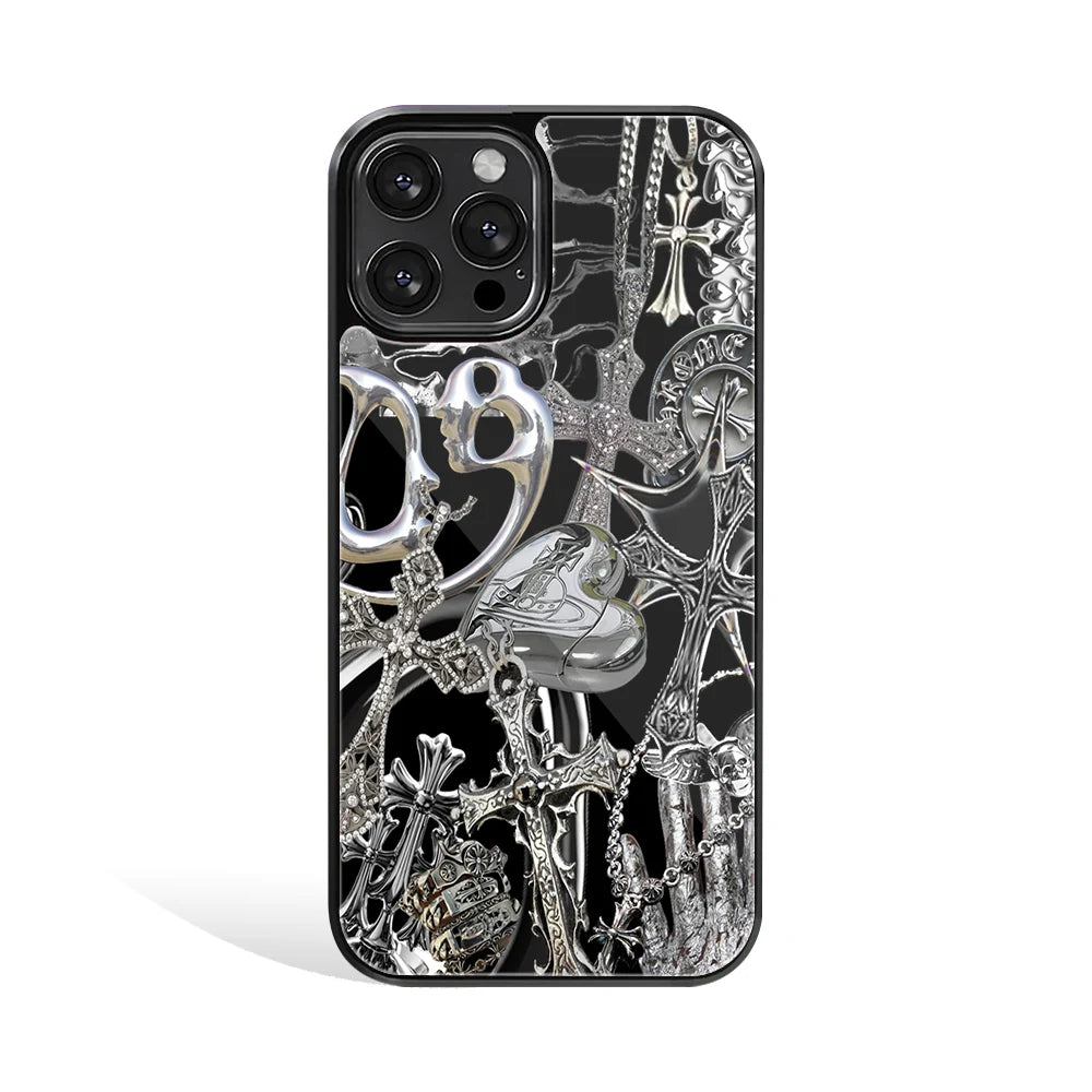 Premium Glass Back Mobile Phone Cover for iPhone, Samsung, OnePlus, Google Pixel, Redmi, Oppo, Vivo & Realme