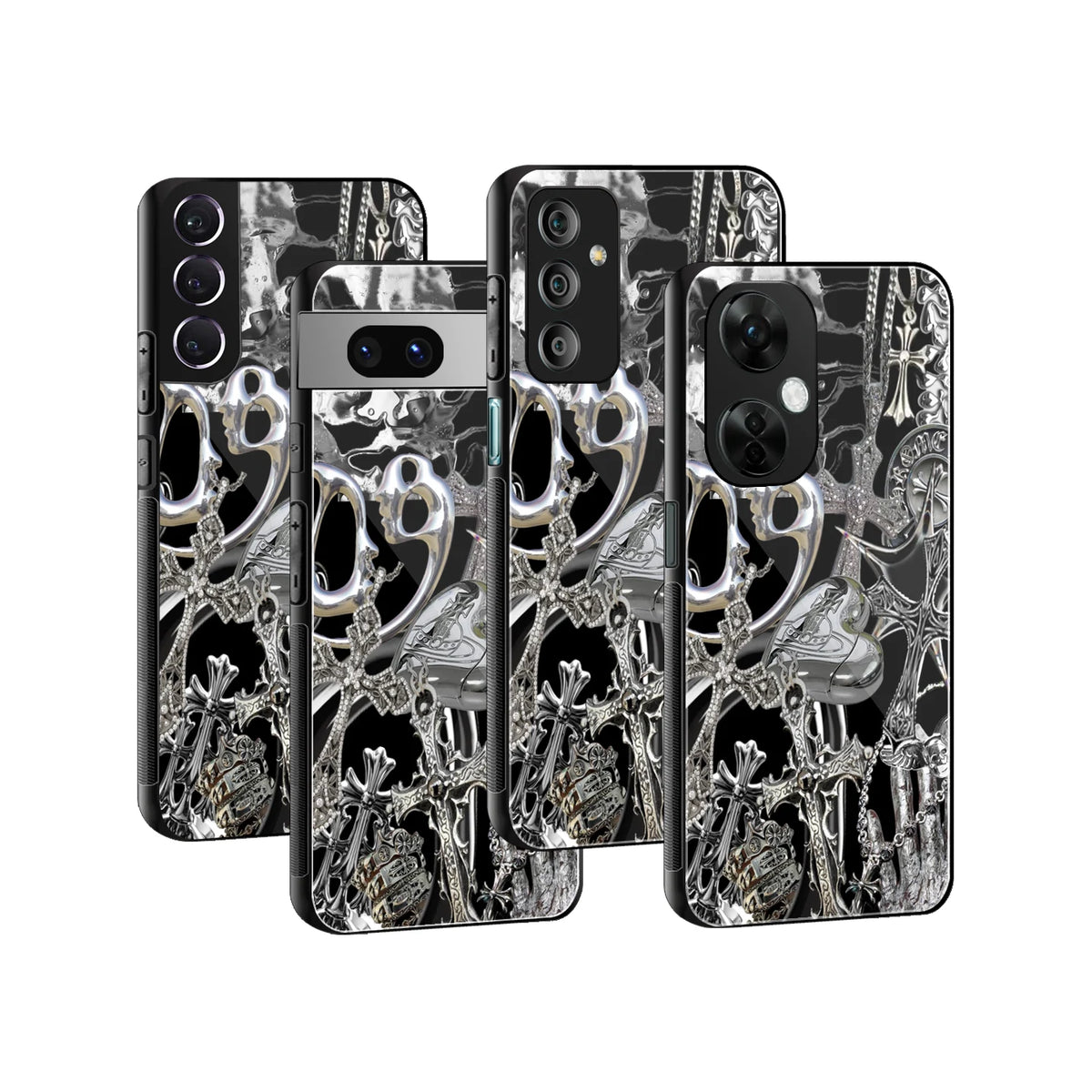 Stylish Glass Back Case for All Smartphones iPhone, Samsung, OnePlus, Pixel, Redmi, Oppo, Vivo, Motorola