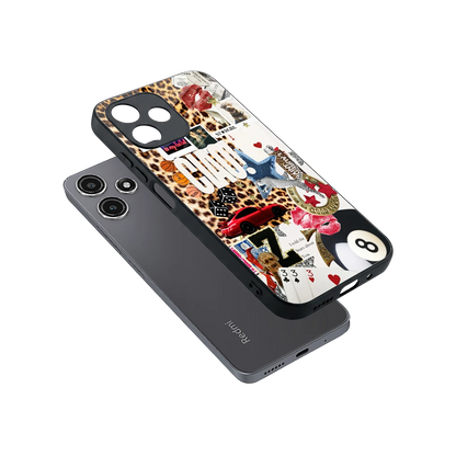 Ciao Luxe sleek redmi 12 5g cover with tempered glass back and TPU edges