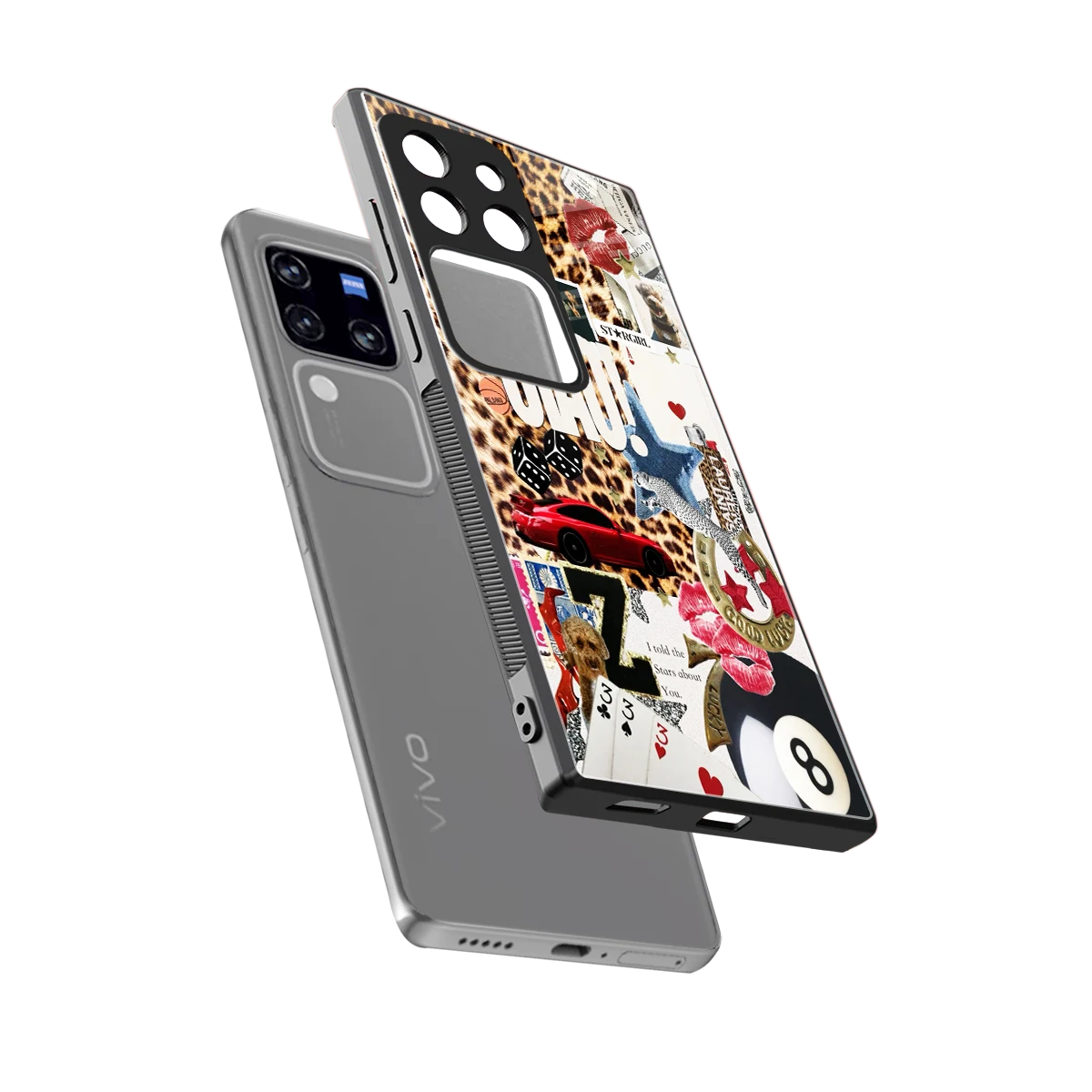 Ciao Luxe sleekvivo v30 pro cover with tempered glass back and TPU edges