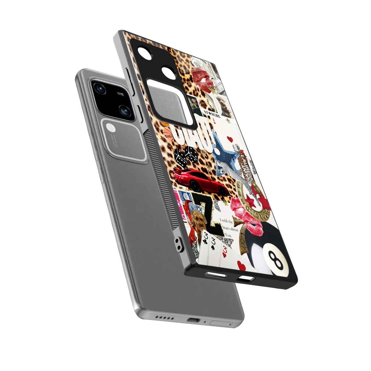 Ciao Luxe sleek vivo v30 cover with tempered glass back and TPU edges