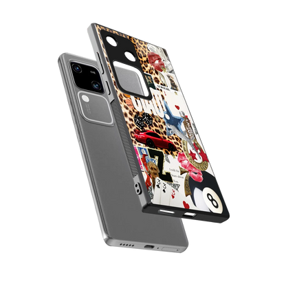 Ciao Luxe sleek vivo v30 cover with tempered glass back and TPU edges