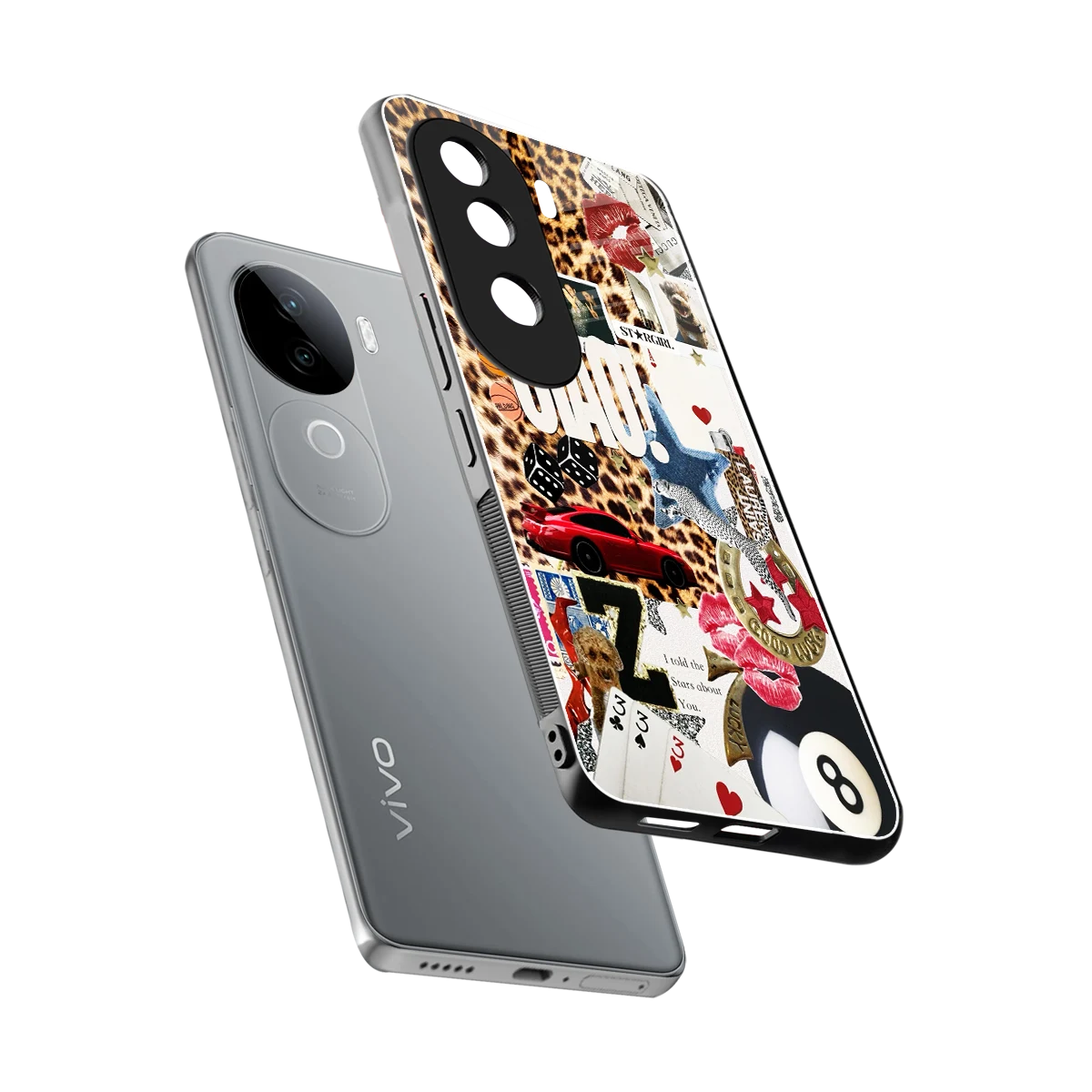 Ciao Luxe sleek vivo v40e cover with tempered glass back and TPU edges