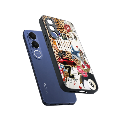 Ciao Luxe sleek vivo v70 fe cover with tempered glass back and TPU edges