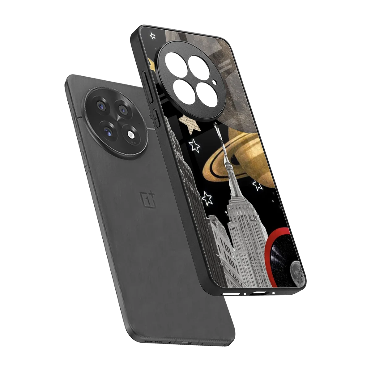 City Cosmos sleek oneplus 13 cover with tempered glass back and TPU edges