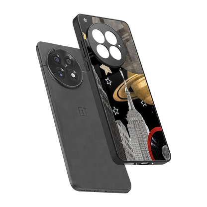 City Cosmos sleek oneplus 13 cover with tempered glass back and TPU edges