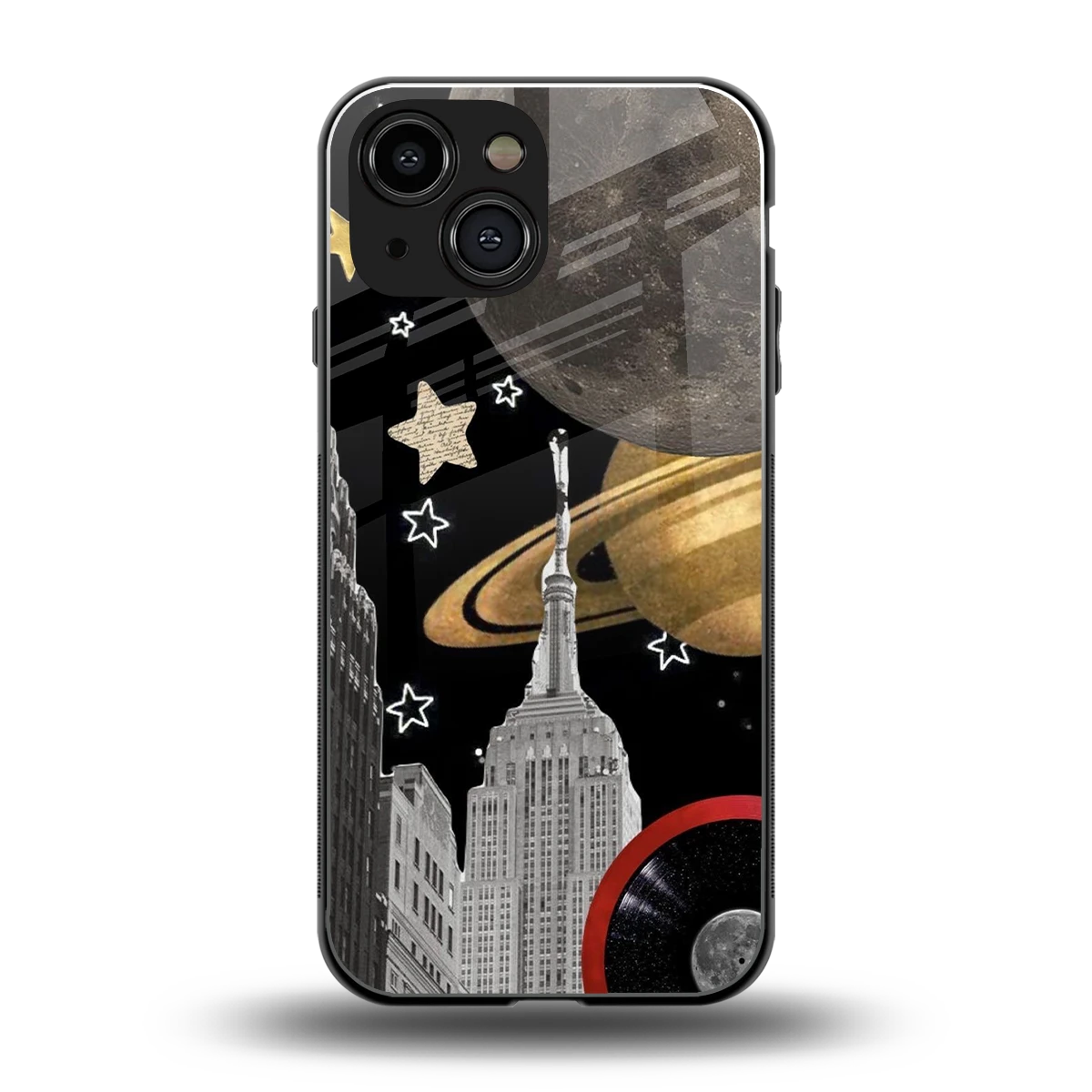 City Cosmos back phone cover | glass case for iphone 13 mini