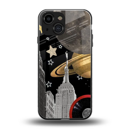 City Cosmos back phone cover | glass case for iphone 13 mini