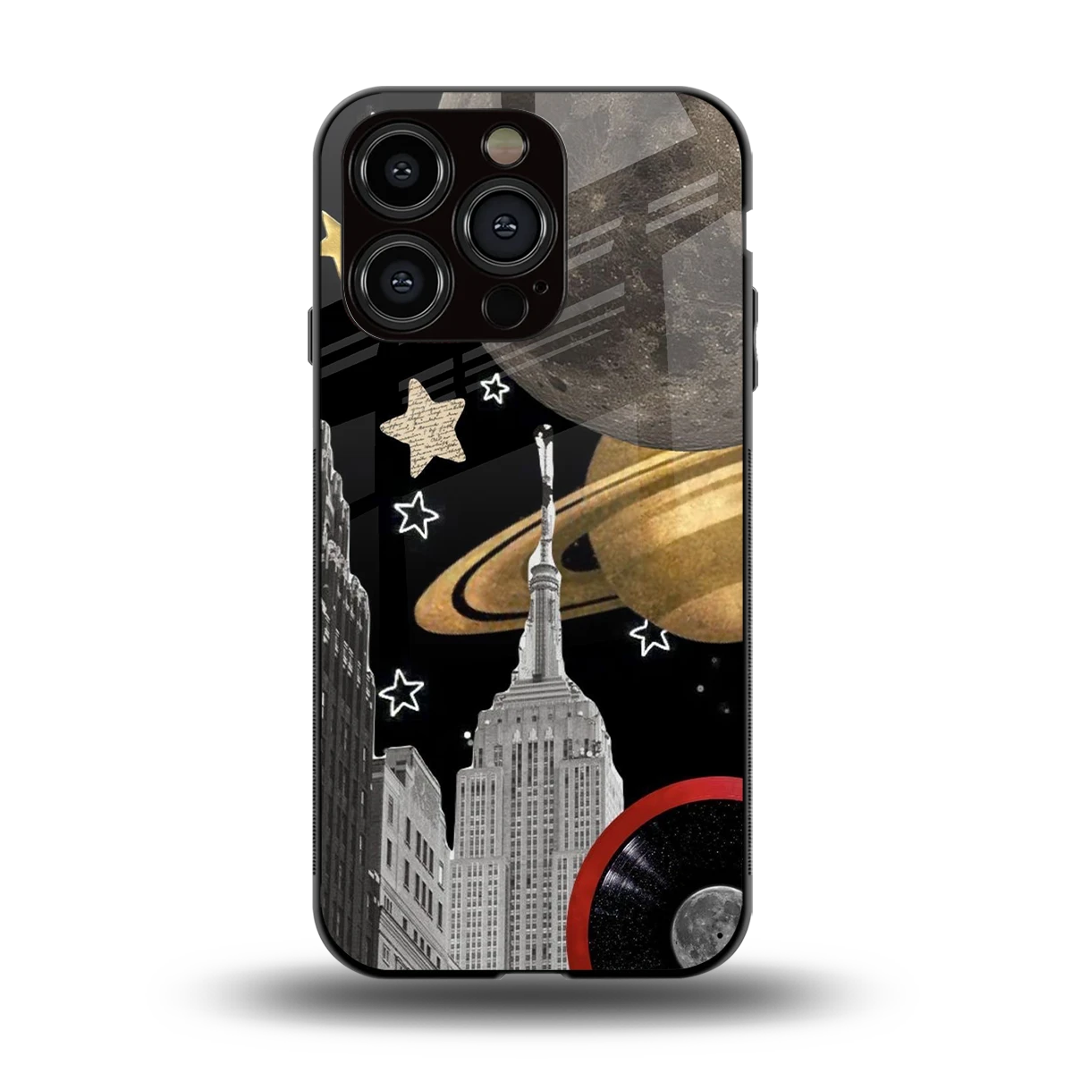 City Cosmos back phone cover | glass case for iphone 13 pro