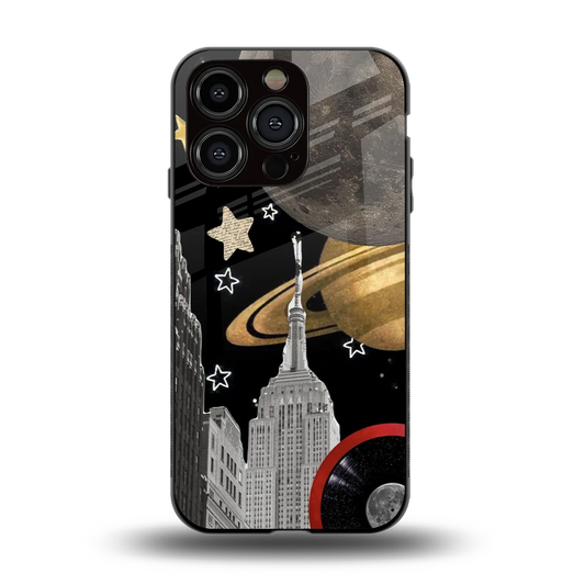 City Cosmos back phone cover | glass case for iphone 13 pro