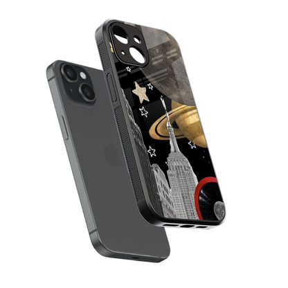 City Cosmos sleek iphone 13 cover with tempered glass back and TPU edges