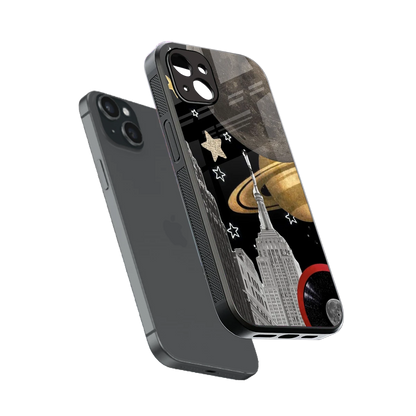 City Cosmos sleek iphone 14 plus cover with tempered glass back and TPU edges