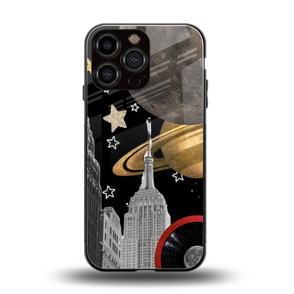 City Cosmos back phone cover | glass case for iphone 15 pro max
