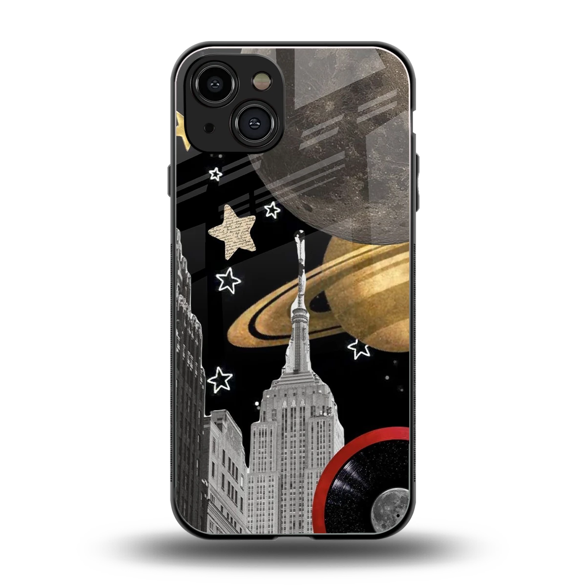 City Cosmos back phone cover | glass case for iphone 15