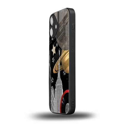 City Cosmos iphone 16 plus mobile cover | shockproof glass phone case